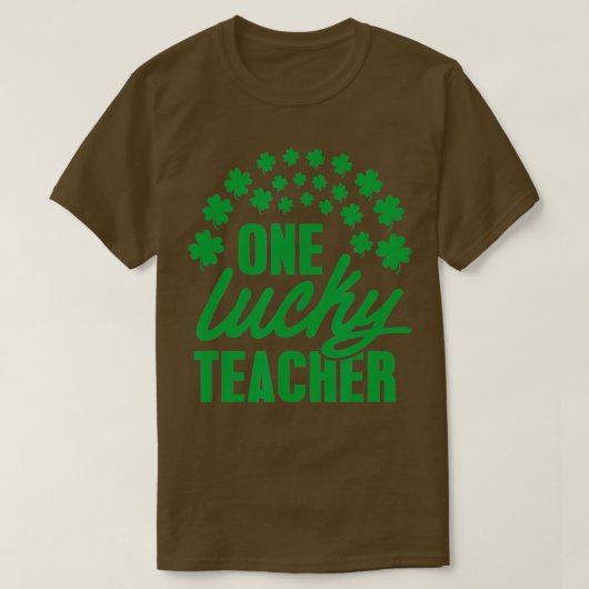 Een Lucky Teacher Shamrock Rainbow Clover St Patri T-shirt (Design voorkant)
