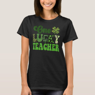 Een Lucky Teacher Vintage Groovy St. Patrick's Day T-shirt