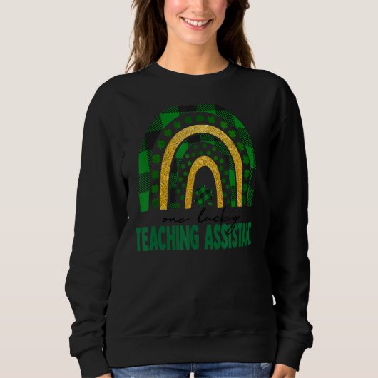 Eén Lucky Teaching Assistant Rainbow St Patricks D Trui (Voorkant)