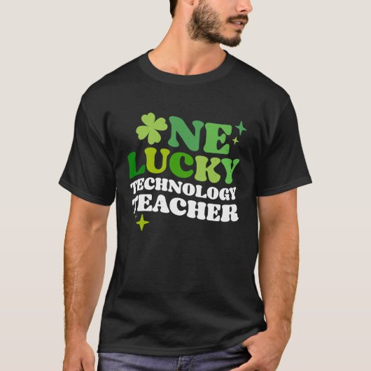 Eén Lucky Technology Teacher Irish C St Patrick's T-shirt (Voorkant)