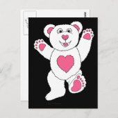 Eén Lucky Teddy (roze) Briefkaart (Voorkant / Achterkant)