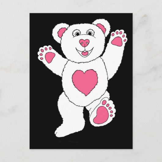 Eén Lucky Teddy (roze) Briefkaart (Voorkant)