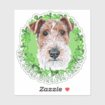 Eén Lucky Wire Fox Terrier Funny St. Patrick Dog