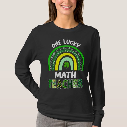 Eén Lucky Wiskunde leraar Lopard St Patricku2019s  T-shirt (Voorkant)