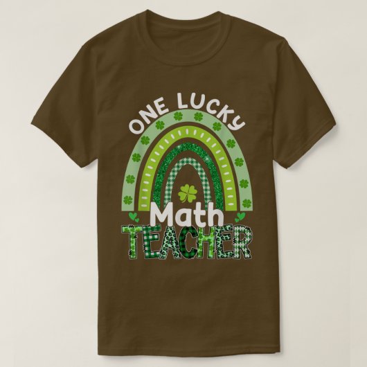 Eén Lucky Wiskunde leraar St Patrick's Day Docent  T-shirt (Design voorkant)