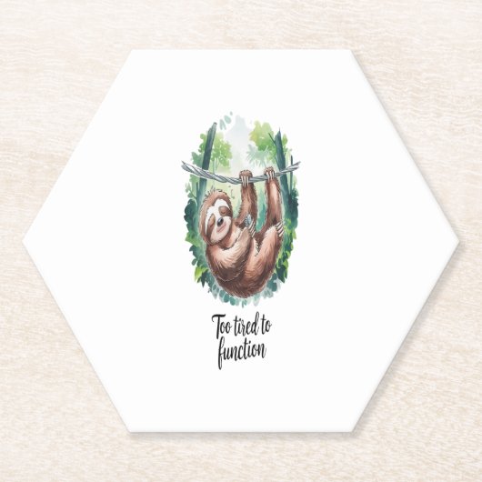 Een lui wild dier moe kartonnen onderzetters (Voorkant)