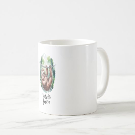 Een lui wild dier moe koffiemok (Voorkant rechts)