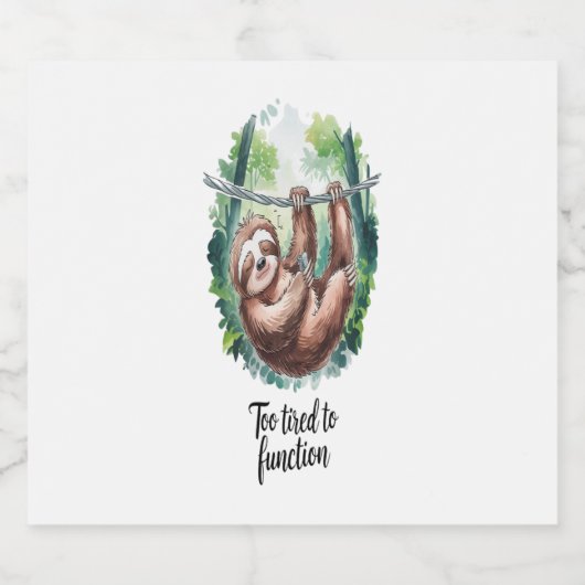 Een lui wild dier moe sparkling wijnetiket (Enkel label)