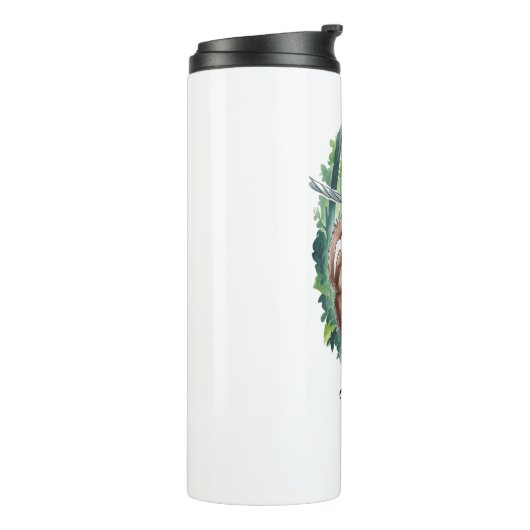 Een lui wild dier moe thermosbeker (Gedraaid links)