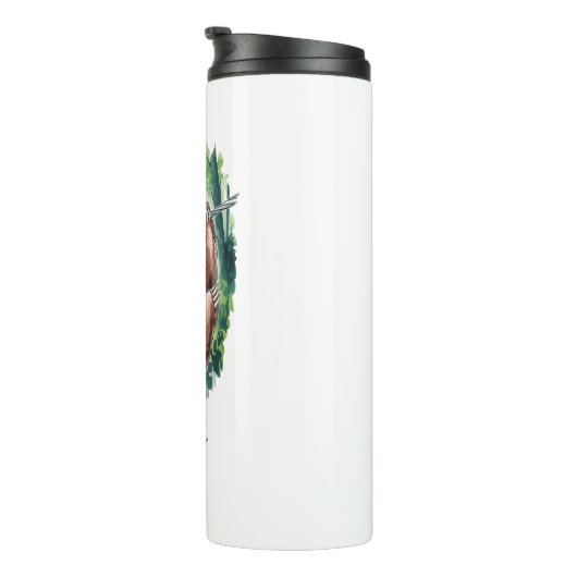 Een lui wild dier moe thermosbeker (Geroteerd rechts)