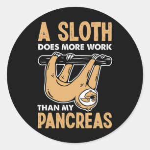Een luiaard doet meer dan mijn pancreas leuk dieet ronde sticker