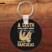 Een luiaard doet meer dan mijn pancreas leuk dieet sleutelhanger (Voorkant)