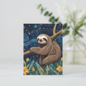 Een luiaard in de Sterrennacht Briefkaart (Staand voorkant)