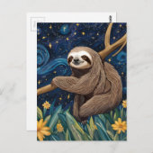 Een luiaard in de Sterrennacht Briefkaart (Voorkant / Achterkant)