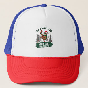 Een luiaard met Kerstmis. Schattige, Kerst-luiaard Trucker Pet