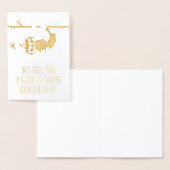 Een luiaard van Fun Funny Gold Foil Verjaardag Kaa Folie Kaarten (Display)