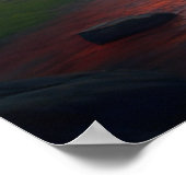 Een luide waterval in het rustige bos poster (Hoek)