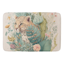 Een luipaard achter de struik badmat