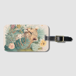 Een luipaard achter de struik bagagelabel