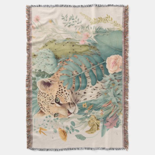 Een luipaard achter de struik deken (Voorkant Verticaal)