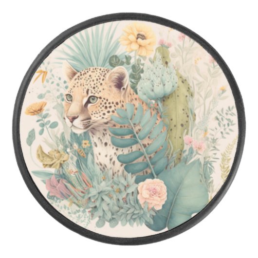 Een luipaard achter de struik gewoonte hockey puck (Voorkant)