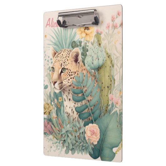 Een luipaard achter de struik klembord (Links)