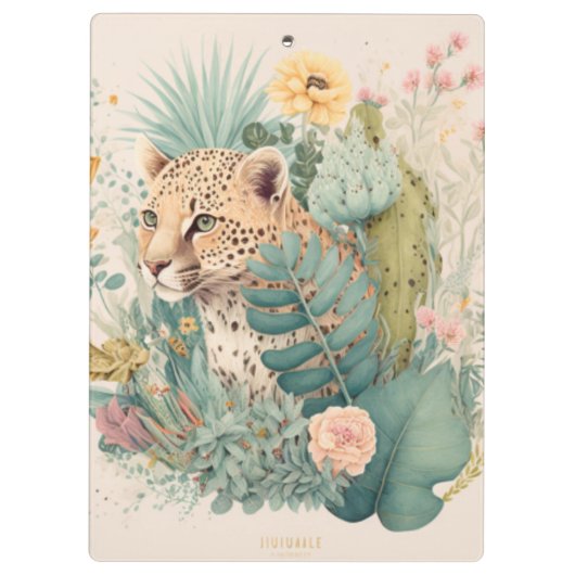 Een luipaard achter de struik klembord (Achterkant)