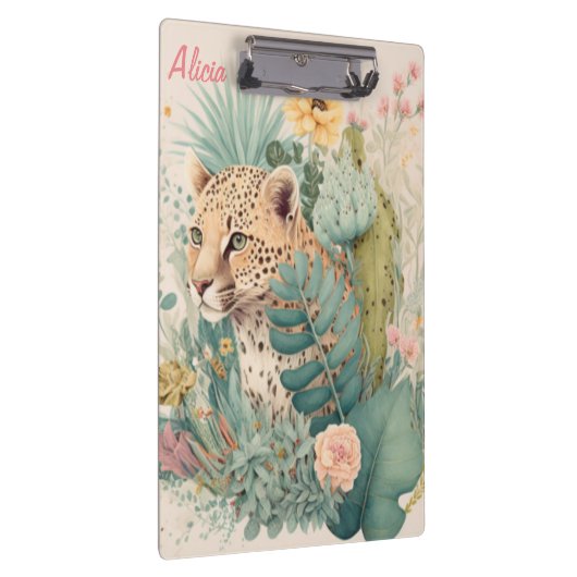 Een luipaard achter de struik klembord (Rechts)