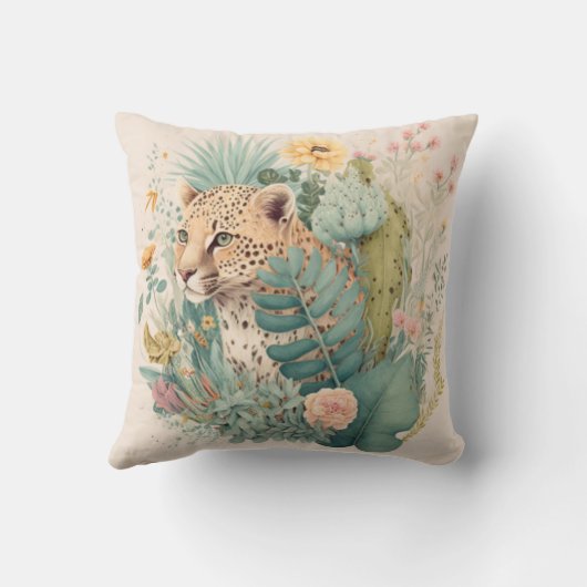 Een luipaard achter de struik kussen (Achterkant)