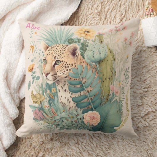 Een luipaard achter de struik kussen (Deken)