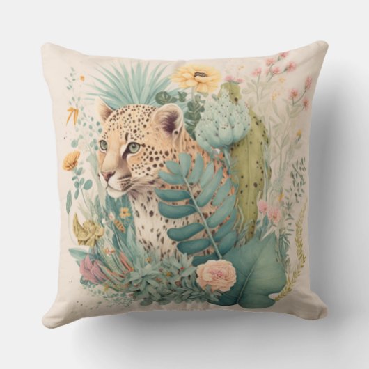 Een luipaard achter de struik kussen (Achterkant)