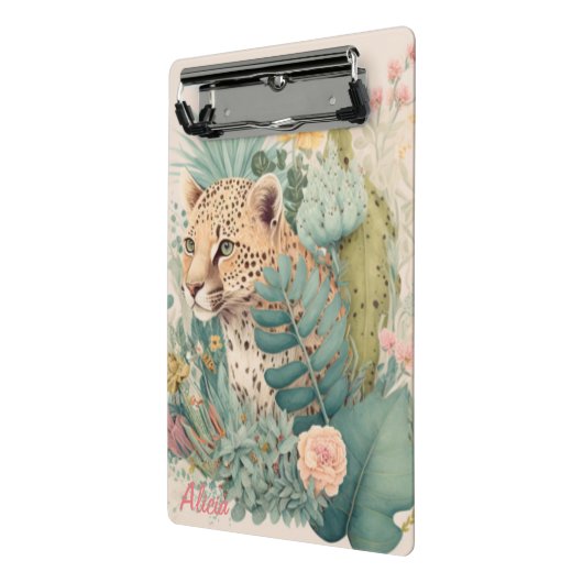 Een luipaard achter de struik mini klembord (Angled2)