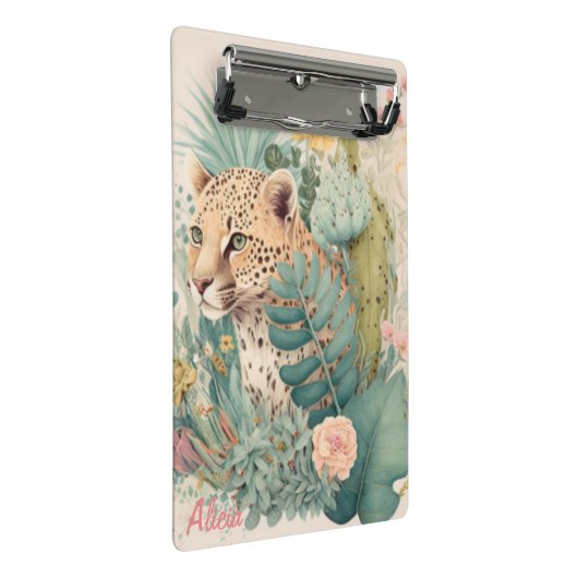 Een luipaard achter de struik mini klembord (Schuin)