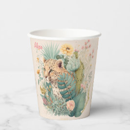 Een luipaard achter de struik papieren bekers