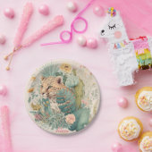 Een luipaard achter de struik papieren bordje (Feest)