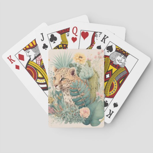 Een luipaard achter de struik pokerkaarten (Achterkant)