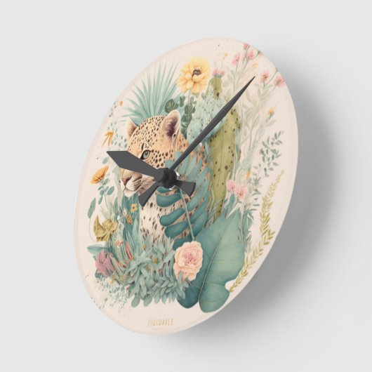 Een luipaard achter de struik ronde klok (Hoek)