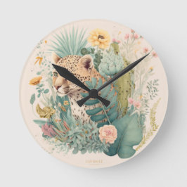 Een luipaard achter de struik ronde klok