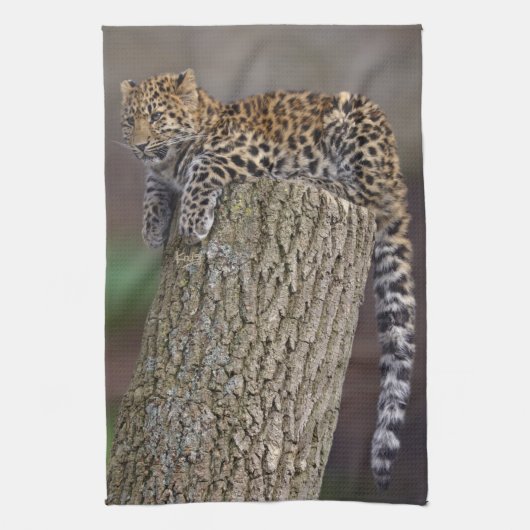 Een Luipaard Staart Keuken Handdoek (Verticaal)