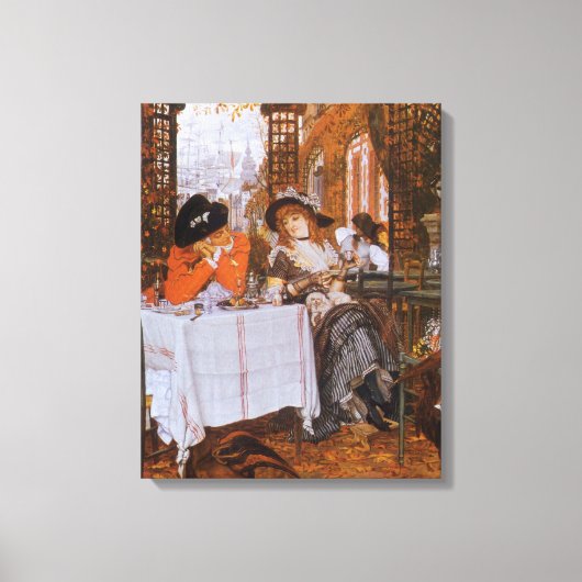 Een lunch (Le Dejeuner) van James Tissot Canvas Afdruk (Voorkant)