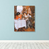 Een lunch (Le Dejeuner) van James Tissot Canvas Afdruk (Insitu (Houten vloer))