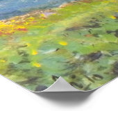 'Een lunch onderbroken' koe landschapsschilderij Poster (Hoek)