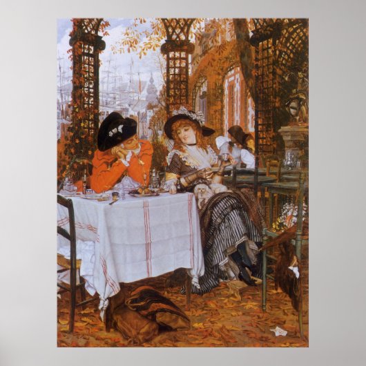 Een Luncheon (Le Dejeuner) van James Tissot Poster (Voorkant)