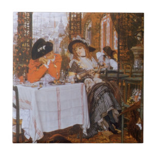 Een Luncheon (Le Dejeuner) van James Tissot Tegeltje