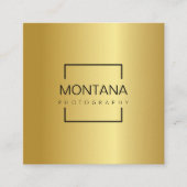 Een luxe gouden met qr-code vierkante visitekaartje (Voorkant)