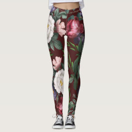 Een luxe-patroon voor muziekfestival rood leggings