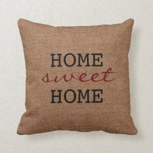 Een luxe startpunt - Burgundy Faux Burlap Kussen