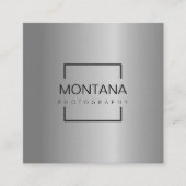 Een luxe zilver met qr-code vierkante visitekaartje (Voorkant)