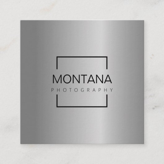 Een luxe zilver met qr-code vierkante visitekaartje (Voorkant)