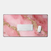 Een luxueuze roze marmeren achtergrond bureaumat (Keyboard & Muis)